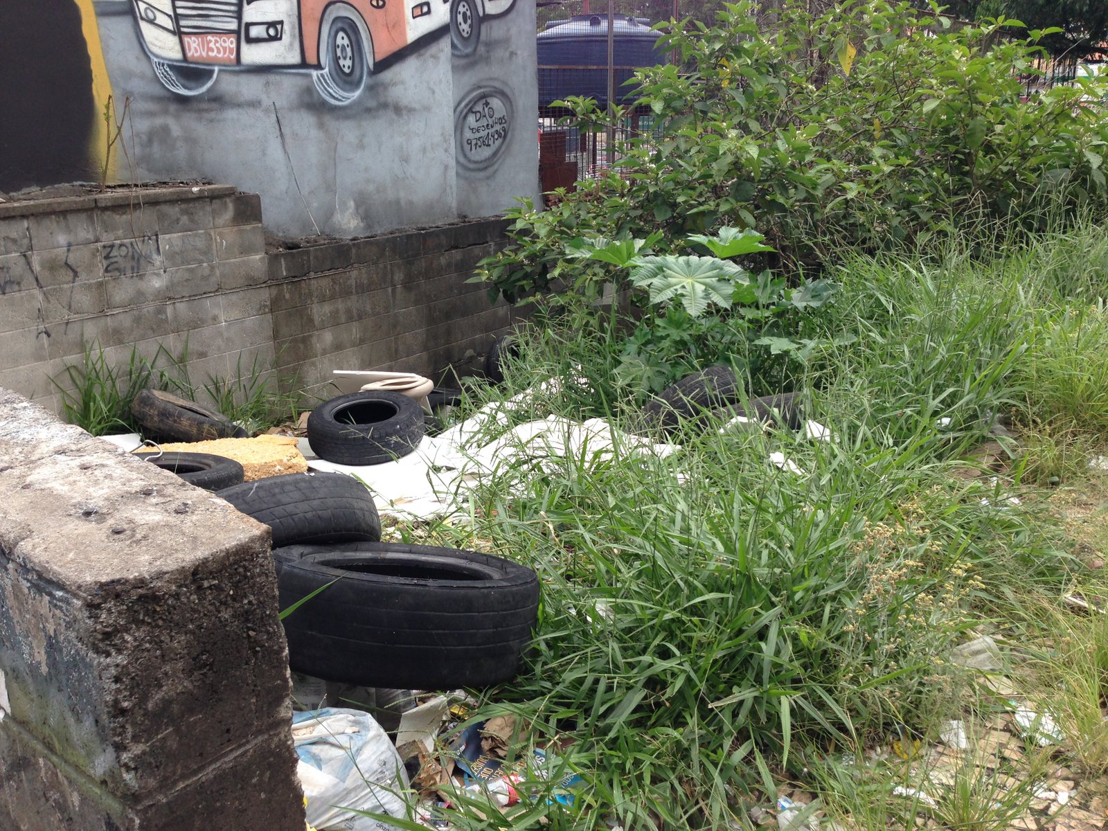 Lixo em terreno ao lado da estação Dom Bosco 