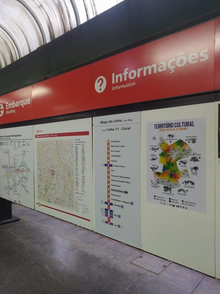 Mapa está na estação CPTM José Bonifácio
