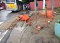 Obra na Rua São Teodoro, em Itaquera
