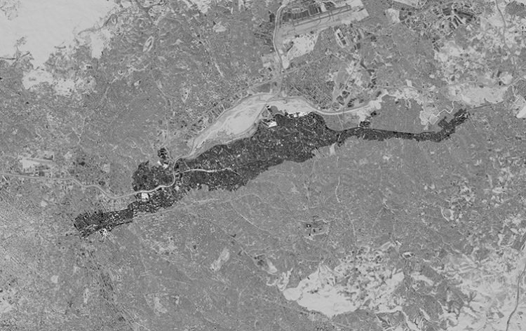 Mapa da área de interesse da Intervenção Urbana (PIU) Arco Leste