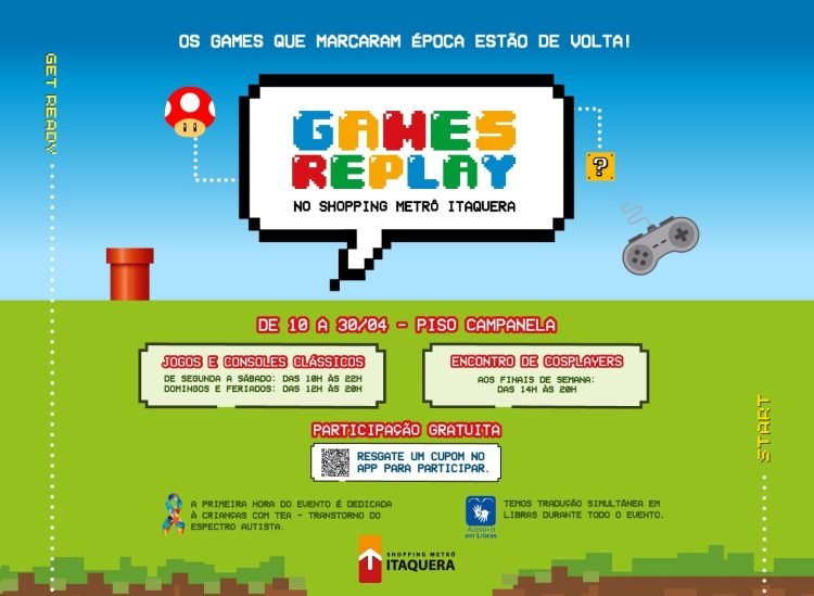 Nostalgia e diversão para gamers no Shopping Itaquera