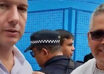 Serpa e Eduardo Melo durante a inauguração da UPA 24h Masataka Ota, no Carrão