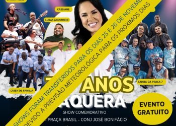 A programação de aniversário teve datas alteradas