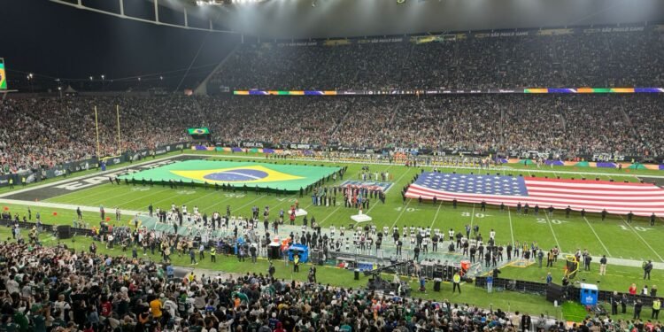 Partida da NFL na Arena Corinthians, em Itaquera