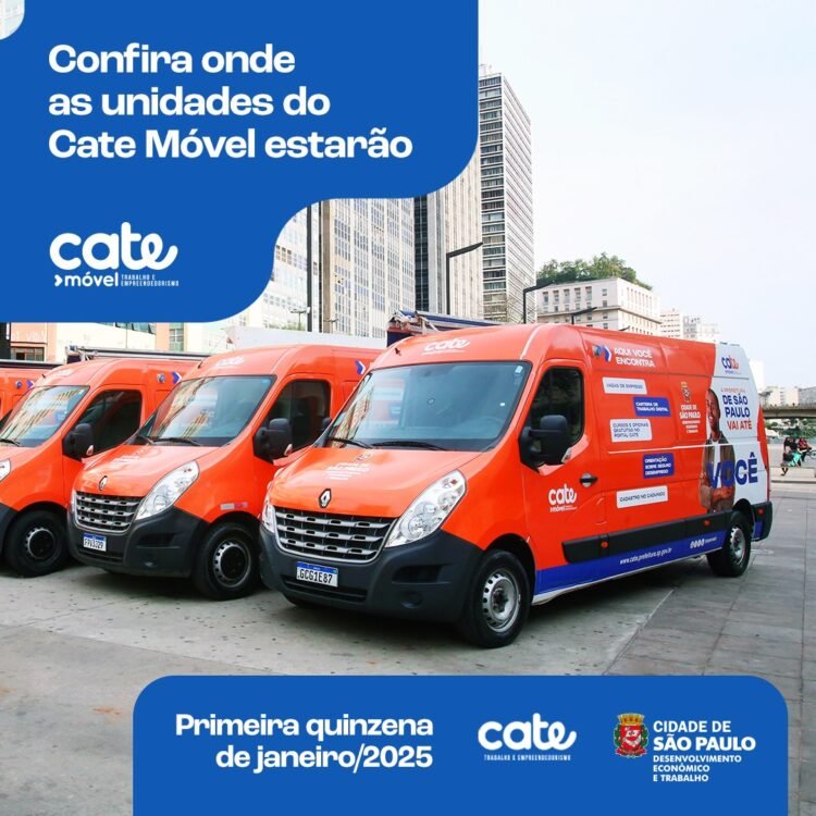 Cate Móvel atende cinco regiões em janeiro