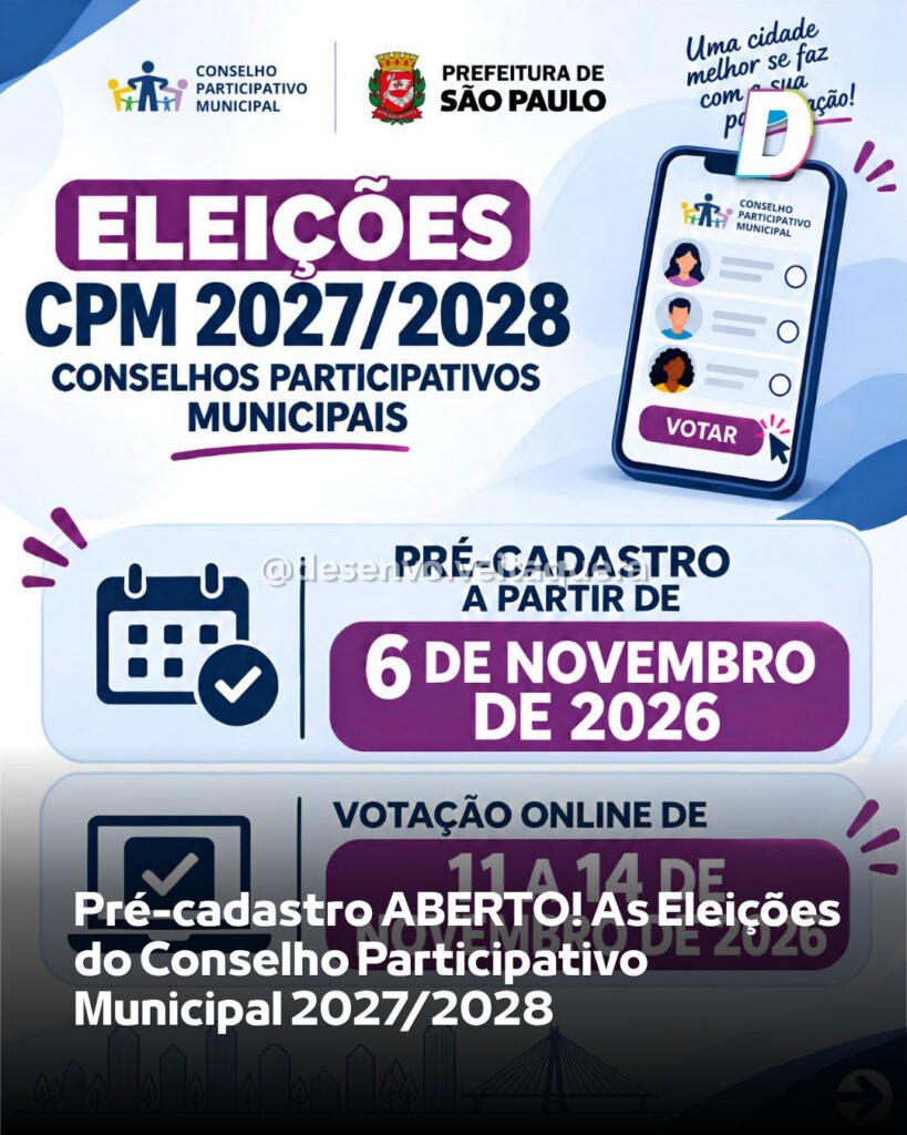 📅 Pré-cadastro ABERTO! 🗳️